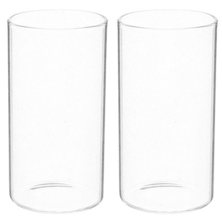 2 st Klara Glas Cylinder Ljusstakar 120ml Dekorativa Orkan Ljusstakar Transparenta Glas Värmeljushållare för Hem Bröllopsfest [D]