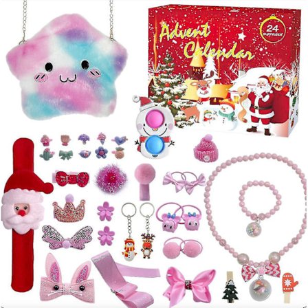 Adventskalender för flickor 2022 Julnedräkningskalender DIY Smycken Nedräkning till Jul Adventskalendrar för Barn