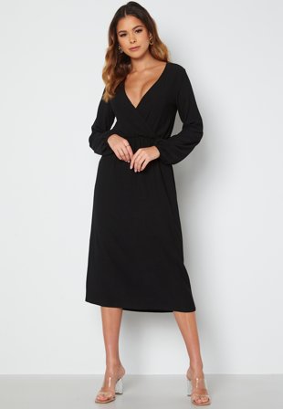 BUBBLEROOM Milana wrap dress Black Klær