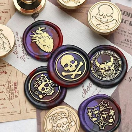 Halloween Skeleton Brass Wax Seal Stamp Diy Fire Lacquer Greetings Terror Seal Wedding Invitation Sealing Wax Stamp