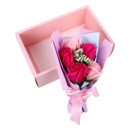 1 st Alla Hjärtans Dag Rosbukett Tvål Blomma Presentförpackning Konstgjord Rosbukett[D]