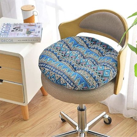 Farverige runde hynder til hjemmet, 100% bomuld komfortabel have køkken spisebordsstol pude til hynder (40 * 40 cm, nationalitet)