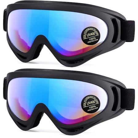 2-pak Ski Goggles, Snowboard Goggles til Mænd, Kvinder, Unge, Børn, Drenge eller Piger
