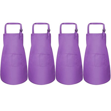 4 stk Blå Børneforklæder Sæt, Drenge Piger Justerbare Forklæder Med 2 Lommer, Børn Kokkeforklæde Toddler (9-12 år)