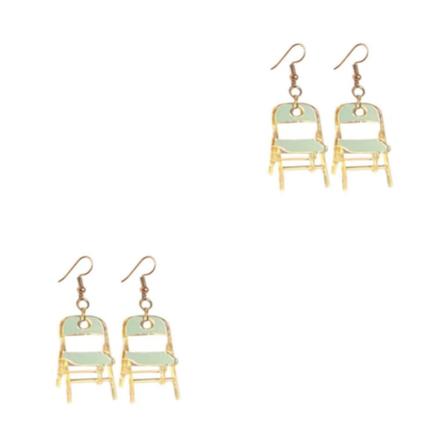 1/2/3/5 Legering lätta och fashionabla hopfällbara stolsörhängen green 2Set