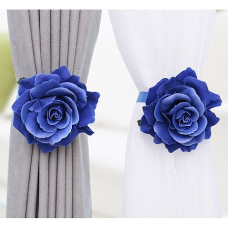 2 kpl retro magneettisia verhonpidikkeitä (The Blue Rose), kova hartsiverho solki koristelu vahvalla kestävällä magnetismilla kotiin toimistoon