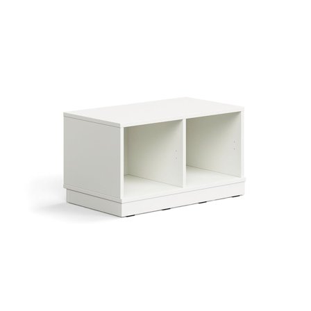 Regał szkolny CASPER, 2 przegrody, podstawa, biały