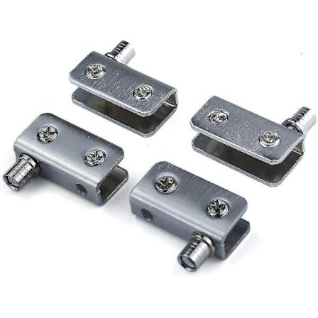 Pakke med 4 glassdørhengsler 90pivot hengsel, glass uten boring, rustfritt stål