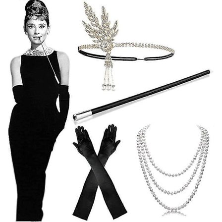 1920-tals Tillbehör Kostym Damset, 1920-tals Tillbehör Dam Halloween Kostym