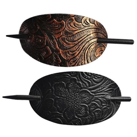 2 kpl Retro Hiusneuloja Nahkaisilla Hiusdonitsiklipsillä, Soikeat Hiusneulat Naisille Tytöille Juhliin Häihin