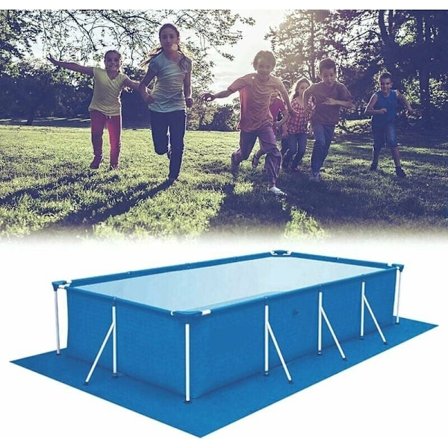 Rektangulär poolmatta, poolbottenmatta, tyg poolbotten skyddsmatta 250 450 cm