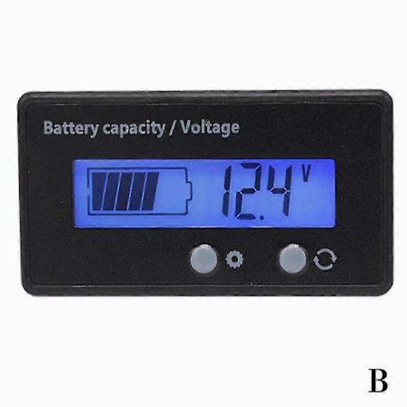 12v-48v LCD Batterikapasitetsindikator Digital Voltmeter Monitor Spenning db Blå