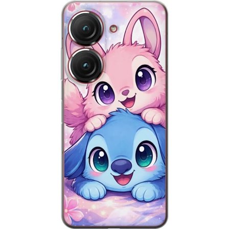 Kompatibel Mobilcover til Asus Asus Zenfone 9 Sød kawaii illustration med pink og blå fantasidyr, store øjne og bløde farver perfekt til børnevæ
