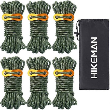 Kraftigt Campingrep 5mm Reflexrep Med Spännare Stark Nylonlina För Stora Tält Stora Presenningar Markis Etc