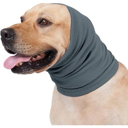 Hunde beroligende hætte til mellemstore og store hunde, pleje, øre- og nakkebeskyttelse, ørekompression, hundørevarmer, varm, strækbar, 