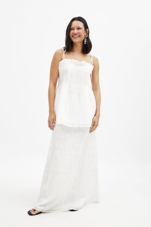 NA-KD Jupe longue - Ensembles d'été - Crème - EU 36