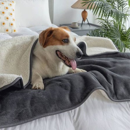 Vattentät hundfilt tvättbar, husdjursfiltar för hundar katter, mjuk varm fleece hundfilt, 100x75cm