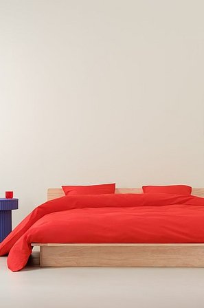 Jotex - Påslakanset Dubbelsäng Ekologisk Tomatröd ZACK - Köp Dubbelsäng hos Jotex