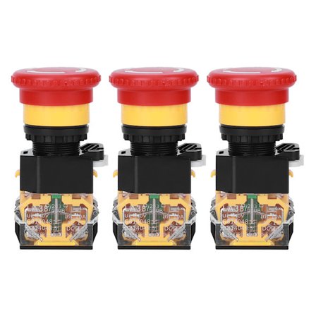 3-positions nødstop trykknapkontakt tænd sluk industrielle dele ingeniørplast 440V 10A 22mm