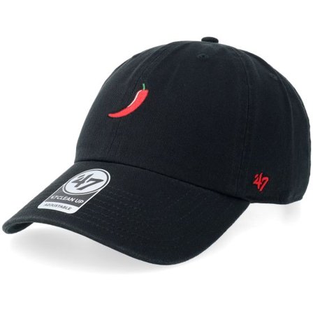 47 Brand - Svart unconstructed Keps - Base Runner Clean Up Cap-ood Black Dad Cap @ Hatstore