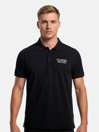 Accademia Militare Polo Maniche Corte Uomo Nero