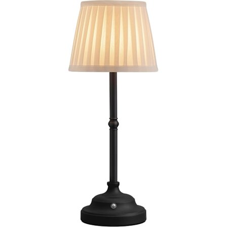 Bærbare Trådløse Bordlampe, Skrivebordslampe med Stoffskjerm, 5000mAh Oppladbart Batteridrevet Lys, Dimbar Lampe for Spisestue