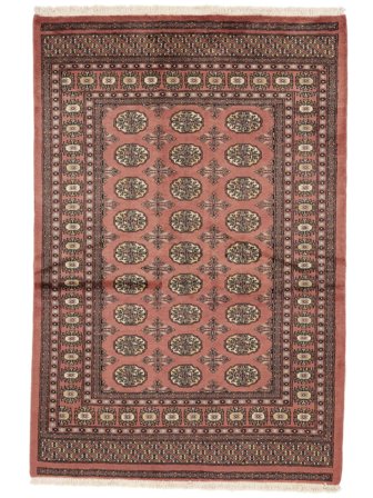Pakistan Bokhara 2Ply Tæppe 125X187 Mørkerød/Sort Carpetvista