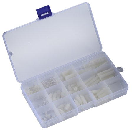 210 kpl ruuvisarjat muoviset ruuvit ja mutterit säilytyslaatikolla DIY Raspberry Pi 2/3