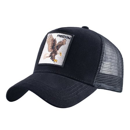 Animal bird mesh trucker hat snapback square patch unisex ba