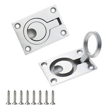 (64x44) Båtluke Håndtak Innfelt Rustfritt Stål Ringhåndtak Løfteskap Boks Trekk Marine Båt Yacht Hardware