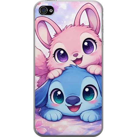 Kompatibel Mobilcover til Apple Apple iPhone 4s Sød kawaii illustration med pink og blå fantasidyr, store øjne og bløde farver perfekt til børnev