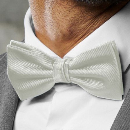 Lichtgrijze Voorgestrikte Vlinderdas van Grosgrain voor mannen - Voorgestrikte vlinderdassen