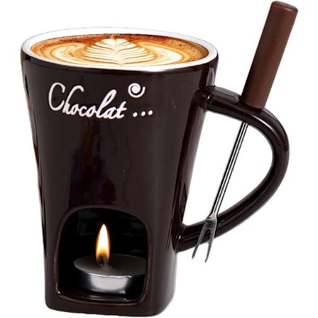 Värmeljus Fondue Set, Keramisk Smältgryta för Choklad och Dessert