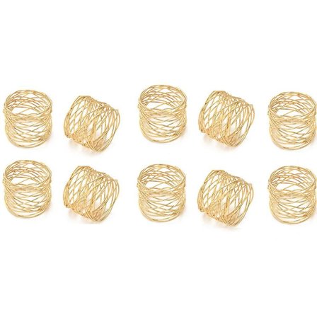 Leveä Pyöreä Kultainen Servettirengas Metallinen Ristikko Ontto Servettisolki Ruokapöydän Koriste