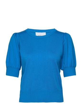 Liva Strik T-Shirt Pullover Blå Minus*Betinget Tilbud