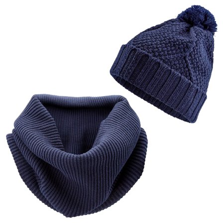 Ciemnogranatowa długa czapka z merynosa Kane i miejski szalik kominowy Frisco Karl dla mężczyzn - Czapki typu beanie