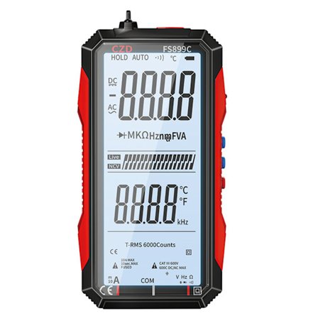 Digital Multimeter Automatisk Områdesinställning 6000 Räknare Trms Frekvensräknare Voltmeter/Ohmmeter/Kapacitansmätare NCV Funktion