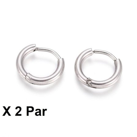 HUOMIO! 2 paria 12-13 mm Hoops korvakoruja 316L kirurgista terästä