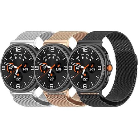 3 kappaletta ranneke Samsung Galaxy Watch 8 / Watch 8 Classic Milanese magneettinen metalliranneke / A01