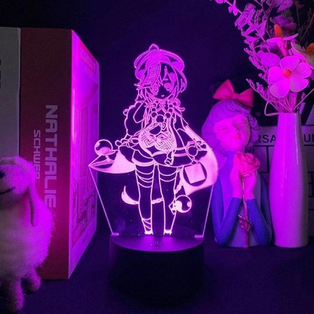 Genshin Impact Qiqi lampa nattlampa illusion ljus 3D