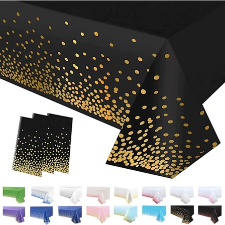 3 st Halloween engångsborddukar (svart), vattentät bord