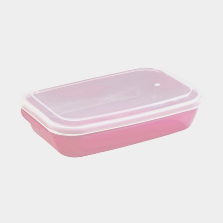 Lunchbox Nordiska Plast Everyday Classic, transparant/ouderwets roze, 1.1 liter