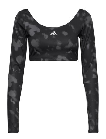 adidas Performance | Hyperglam Cut 3-Stripes Long Sleeve Crop Top | L