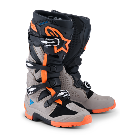 Buty Enduro Alpinestars Tech 7 Czarny/Ciepły szary/Pomarańczowy fluorescencyjny 47