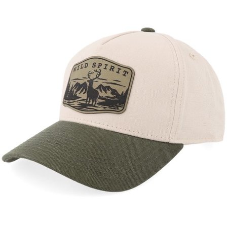 Wild Spirit - Beige adjustable Keps - Deer In The Wild Olive Patch Beige/Olive Canvas A-Frame Adjustable @ Hatstore
