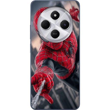 Kompatibel Mobilcover til Xiaomi Xiaomi Redmi 14C Dynamisk Spider-Man-illustration i action-perspektiv, superheltetema med bevægelsesenergi og cinema