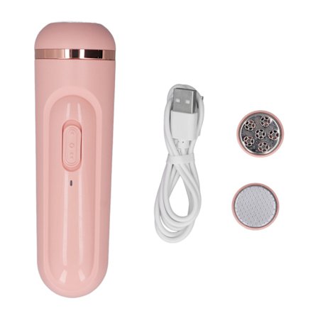 Sähköinen jalka-kalluksen hiomakone kuolleen ihon poistamiseen, latautuva jalka-viila pedikyyri-työkalu kahdella päällä, vaaleanpunainen