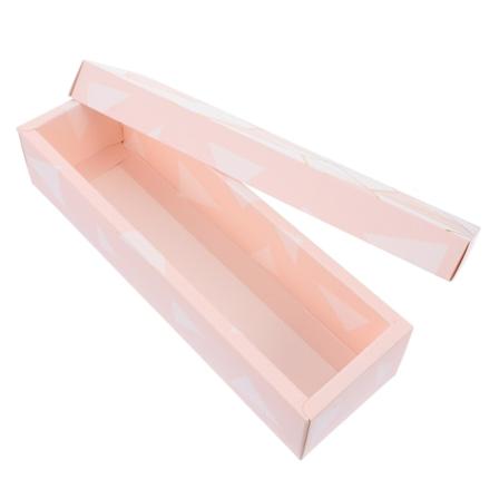 6 st Macaronaskar av papper för kakor och kex - Förpackningslåda för dessertbutik - Rosa 25,7X7,8cm Pink 25.7X7.8cm