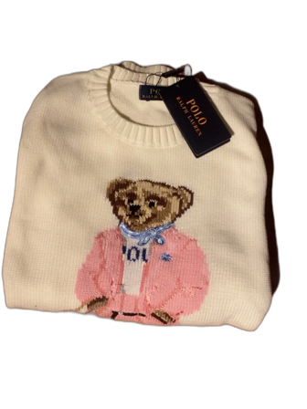 Vit stickad tröja Polo Ralph Lauren