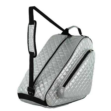 Universal skøjtetaske til alle is- og rulleskøjter, kompakt opbevaringsløsning til børn og voksne, klassisk sølvdesign